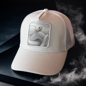 NWT, Black Angel White Snake - Viper™ Hat, White, R25